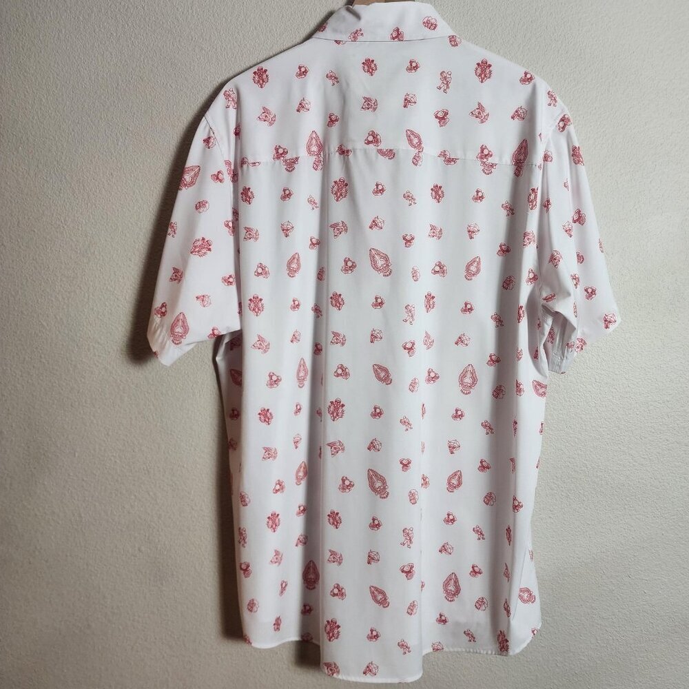 Dixxon Shirt Mens XL White Red Reaper Madness D-Lite Button Up Motorcycle Print - Picture 8 of 11